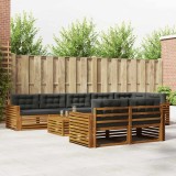 Cumpara ieftin Set de canapele de exterior 9 buc. 8-Locuri Natural si Antracit