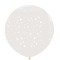 Set 10 baloane din latex transparente, flippy, model party, 30 cm, stelute albe, 2.8 g