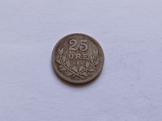 Suedia- 25 ORE 1914-Argint foto