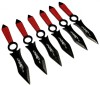 Set 6 Cutite de Aruncat cu Manere Rosii si Husa de Prindere la Picior