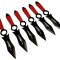 Set 6 Cutite de Aruncat cu Manere Rosii si Husa de Prindere la Picior