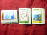 Serie Gibraltar 1977 - Expozitia Filatelica Amphilex 1977 , 3 valori