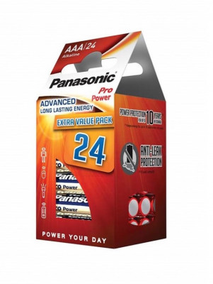 Baterie Panasonic Pro Power AAA R3 1,5V alcalina set 24 buc. LR03PPG/24CD foto