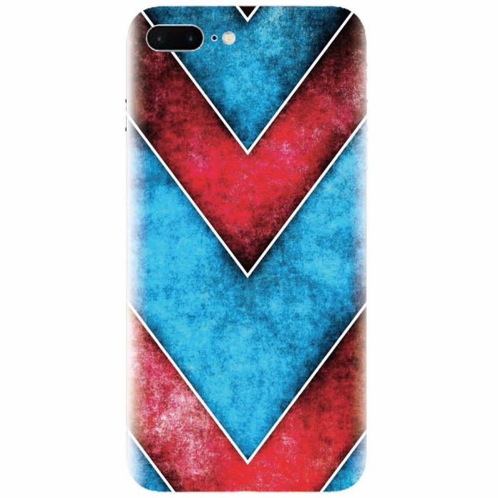 Husa silicon pentru Apple Iphone 7 Plus, Blue And Red Abstract