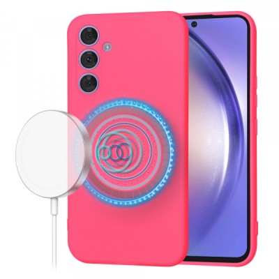 Husa MagSafe pentru Samsung Galaxy A54 A546, Techsuit, SoftFlex, Roz Inchis foto