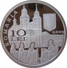 Romania 10 Lei 2009 (Episcop P. Pavel Aron) Argint 31.1g/999, KM-New UNC !! foto