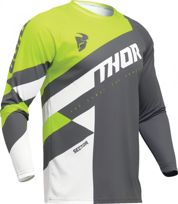 Tricou atv/cross copii Thor Sector Checker, culoare gri/verde, marime XS Cod Produs: MX_NEW 29122419PE