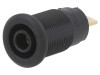 Conector banană 4mm soclu 24A 1kV neagră aurit