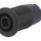 Conector banană 4mm soclu 24A 1kV neagră aurit