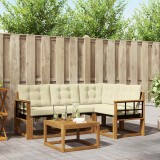 vidaXL Set de canapele de exterior cu pernă 5 pcs Natural și Crem 3368645