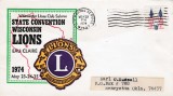 Plic LIONS CLUB, Wisconsin, S.U.A., 23-25 Mai 1974