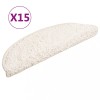 Covorase pentru scari, 15 buc., 56x17x3 cm, albe, semirotunde