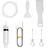 Cumpara ieftin Kit 7 instrumente pentru curatarea frigiderului, indepartare a blocajelor pentru gaurile de scurgere, spirala de curatare a tevilor flexibile cu perie