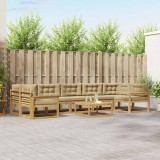 vidaXL Set de canapele de exterior cu pernă 6 pcs Alb și Bej 3386192
