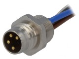 Conector M8 0.2m Tată 4 PIN Montare Panou &Icirc;nșurubare