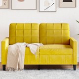 Gossi canapea cu 2 locuri, galben, 120 cm, catifea