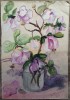 Vas cu flori// acuarela Rodica Raileanu 1989, Portrete, Cerneala, Altul
