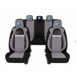 Set Huse Scaune Universale Racing, Gri cu Negru Personalizate cu Volkswagen