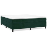 Cumpara ieftin Pat box spring cu saltea, verde inchis, 160x200 cm, catifea