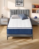VASAGLE Saltea 90x200 cm cu arcuri individuale pentru reducerea transferului de miscare, spuma cu memorie si gel, 7 zone ergonomice si margini ranfors