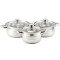 Set oale 6 piese, Star, capacitate 2L, 2.5L, 3.5L, inductie, cu capac sticla, Inox Handy KitchenServ