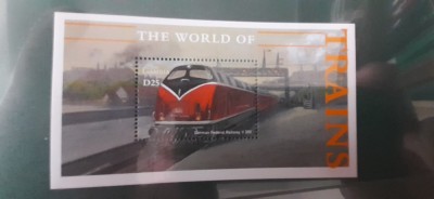 Gambia-tranport,locomotive ,trenuri- colita nestampilata MNH-(T2) foto