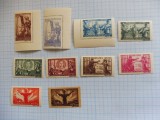 ROMANIA 1945 - LP 178 APARAREA PATRIOTICA - VICTORIA - DEPARAIATE - 9 TIMBRE HARTIE ALBA SI 1 TIMBRU HARTIE GRI - VEZI POZE (T254)
