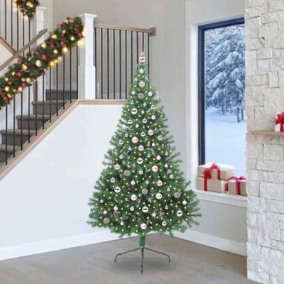 vidaXL Pom de Crăciun artificial pre-iluminat Verde 240 cm PVC 3397039 foto