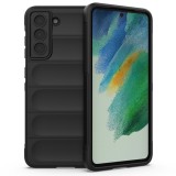 Husa pentru samsung galaxy s21 fe 5g, antisoc, margini striatii, magic shield, black