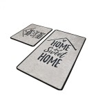 Set 2 Covorase baie Casa, 60 x 100 cm, 50 x 60 cm, Antiderapant, Alb/Negru