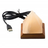 Veioza lampa din sare de himalaya cu usb - piramida 05 kg, Stonemania Bijou