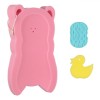Set 3 Bucăți Burete Baie Ursuleț Roz, Suport Cadă Bebe 50x30x4cm + Jucărie, Accesorii &Icirc;ngrijire Copii