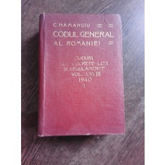 CODUL GENERAL AL ROMANIEI VOL. XXVIII 1940 - I -