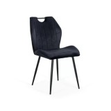 Scaun living BUC204, catifea, structura metalica, ergonomic, spatar cu maner, 120 kg