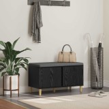 vidaXL Bancă pentru hol cu pernă cu ușă Stejar Negru 60 x 38 x 46 cm 891529