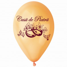 Baloane latex sidefate peach inscriptionate &amp;quot;Casa de Piatra&amp;quot;, Radar GMI.CP.PEACH foto