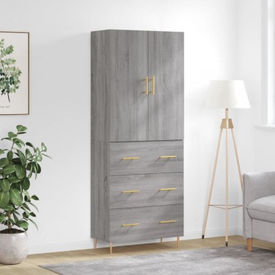vidaXL Dulap &amp;icirc;nalt, gri sonoma, 69,5x34x180 cm, lemn compozit 3195841 foto