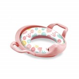 Reductor Moale WC BabyJem Roz Spuma Poliuretanica Husa Impermeabila Manere 40x36cm Varsta 2 ani+