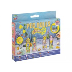 Set creativ DIY,Figurine din lemn, Peg Dolls, Sirene