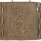 IIsus Pantocrator, Maica Domnului, Sf. Ioan Botezatorul, Triptic de calatorie din bronz, Rusia, Sec. 19