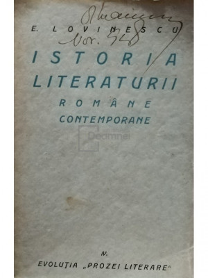 E. Lovinescu - Istoria literaturii romane contemporane, vol. IV foto