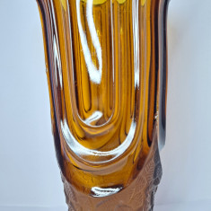 240511.1- Superbă vaza din sticla presata artist Belgia Art Deco - anii 1930!