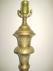 5636-Lampa mare stativ veche LEVINTON USA anii 1900 functionala bronz mariv. foto