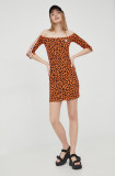 Cumpara ieftin Adidas Originals rochie X Rich Mnisi HC4466 culoarea portocaliu, mini, mulata