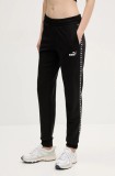 Puma pantaloni de trening femei, culoarea negru, cu imprimeu, 685013
