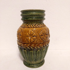 Vaza ceramica Bay 72 25 West German Pottery, anul 1966, vintage