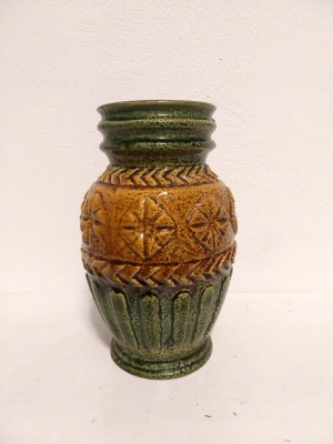 Vaza ceramica Bay 72 25 West German Pottery, anul 1966, vintage foto