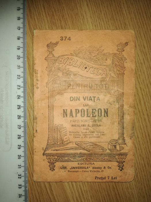 CARTE - VECHE/ CARTICICA- DIN VIATA LUI NAPOLEON