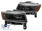 Set de faruri de tuning potrivit pentru Jeep Grand Cherokee 2014-2016 cu baza neagra, stanga si dreapta Performance AutoTuning