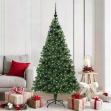 vidaXL Brad de Crăciun artificial Verde 180 cm PVC și Oțel și Plastic 3396914